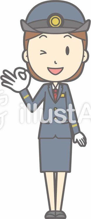 駅員女性a-オッケー-全身 駅員女性a-オッケー-全身のイラスト