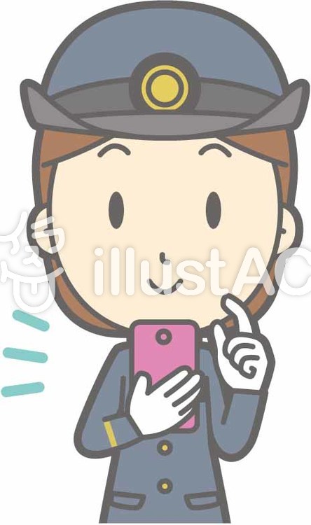 駅員女性a-スマホ操作-バスト 駅員女性a-スマホ操作-バストのイラスト
