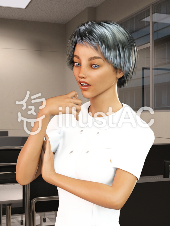 何かに気付いた看護師 何かに気付いた看護師のイラスト