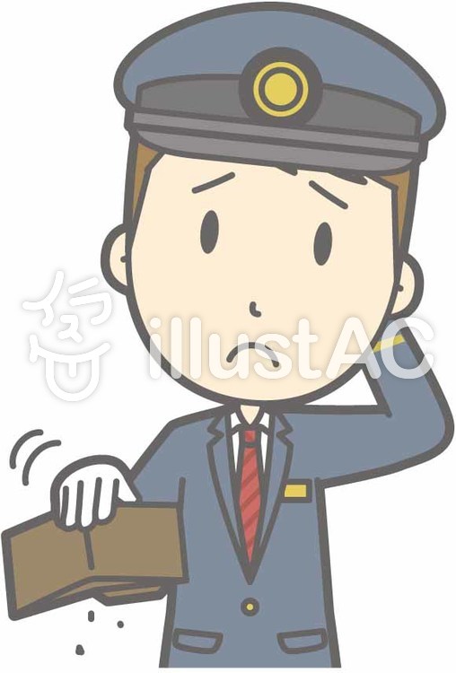 駅員男性a-お金無い-バスト 駅員男性a-お金無い-バストのイラスト