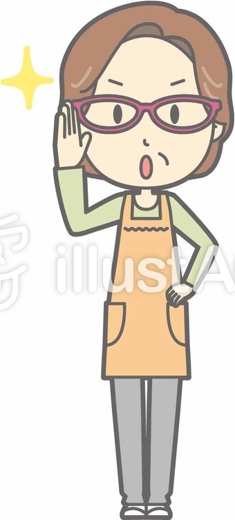 中年主婦a-眼鏡キラリ-全身 中年主婦a-眼鏡キラリ-全身のイラスト