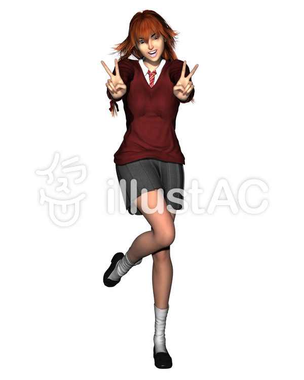 女子高生全身1 女子高生全身1のイラスト