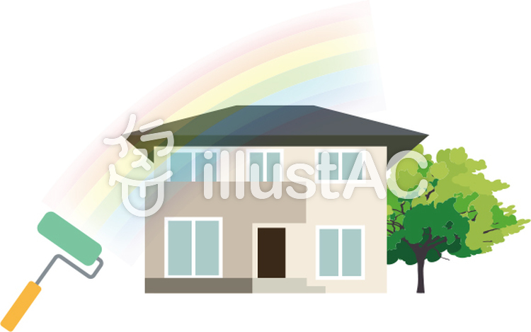 住宅塗装イラスト No 無料イラストなら イラストac
