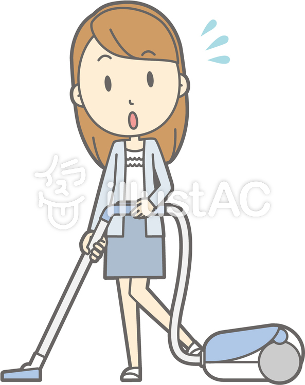 女子大生a-掃除機-全身 女子大生a-掃除機-全身のイラスト