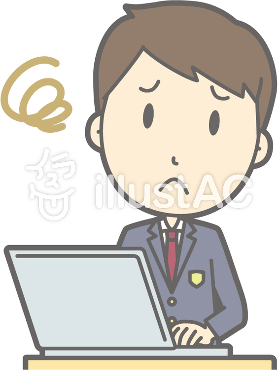 男子高冬a-PC困る-バスト 男子高冬a-PC困る-バストのイラスト