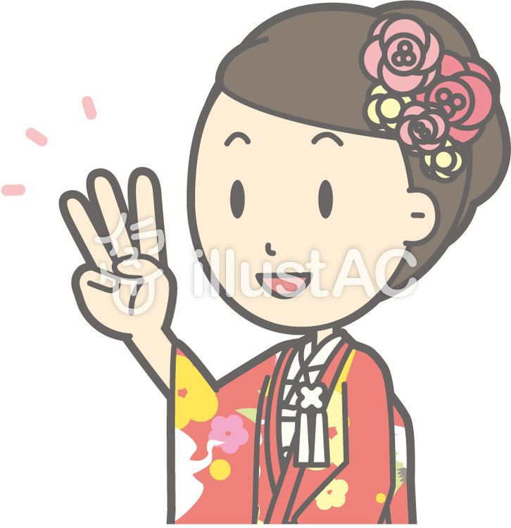 色打掛-指3本-バスト 色打掛-指3本-バストのイラスト