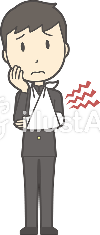 中学生学ラン男性-560-全身 中学生学ラン男性-560-全身のイラスト