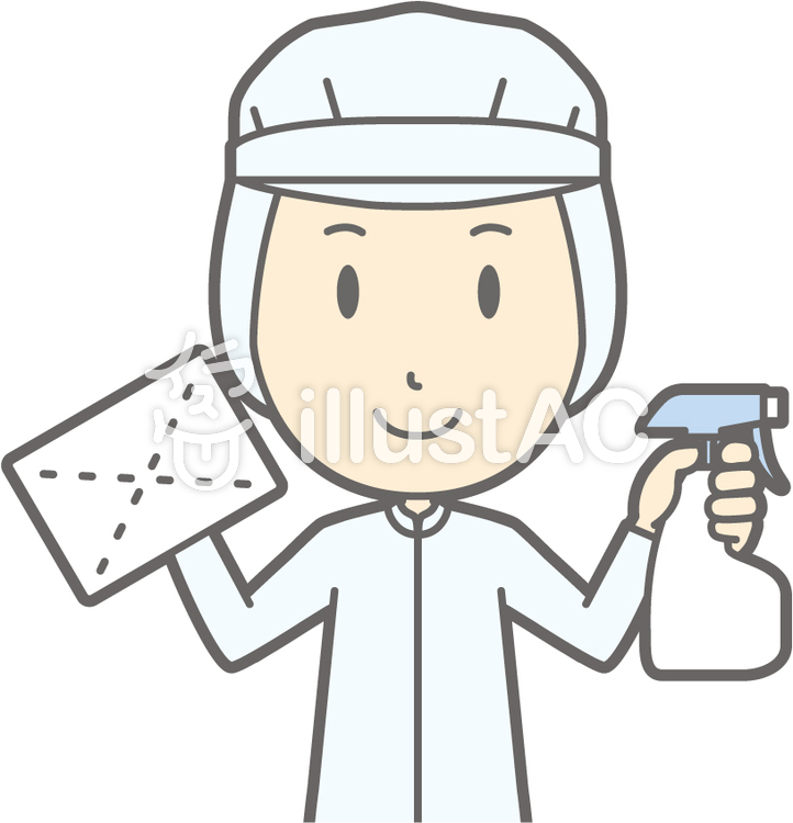 衛生服男-雑巾-バスト 衛生服男-雑巾-バストのイラスト