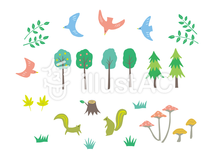 森の生活イラスト - No: 1465536／無料イラストなら「イラストAC」