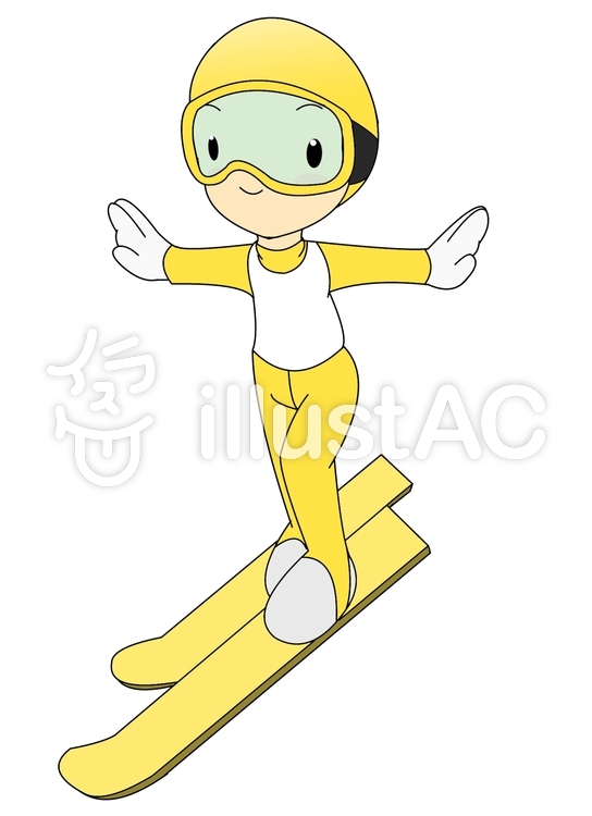 スキージャンプ 着地イラスト No 無料イラストなら イラストac
