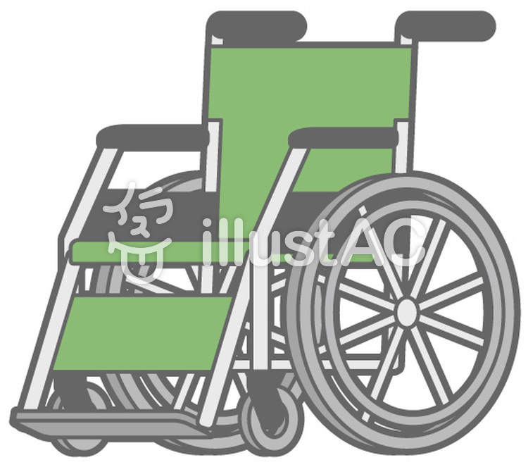 車椅子-緑 車椅子-緑のイラスト