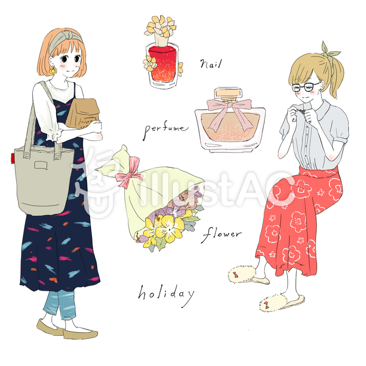 休日を楽しむ女性イラスト No 無料イラストなら イラストac