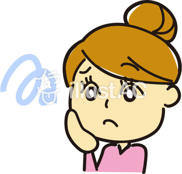 お団子の女性-困った お団子の女性-困ったのイラスト