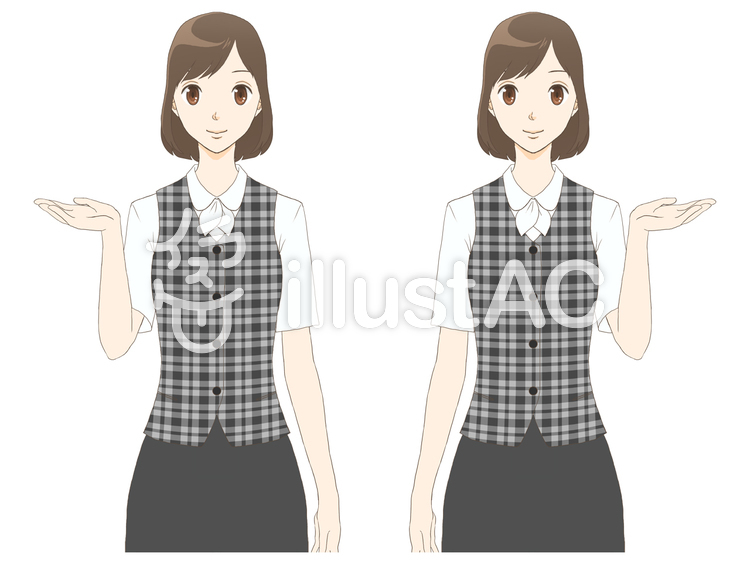 事務女性 こちらですイラスト No 無料イラストなら イラストac