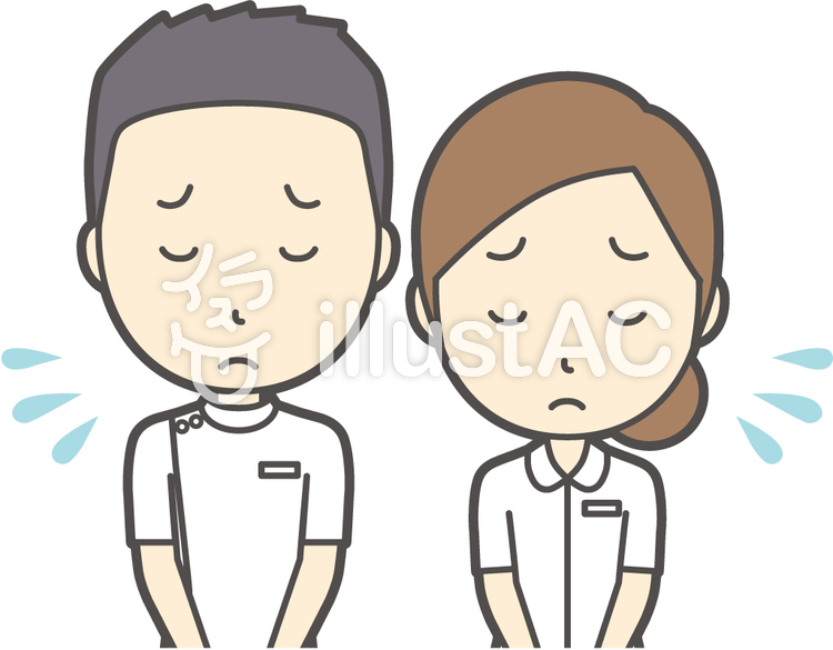 男女セット看護師-001-バスト 男女セット看護師-001-バストのイラスト