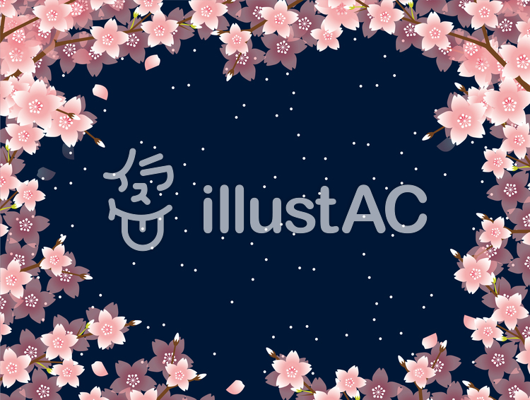 夜桜イラスト No 無料イラストなら イラストac