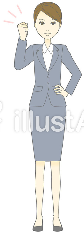 D女性スーツ-ガッツ-全身 D女性スーツ-ガッツ-全身のイラスト