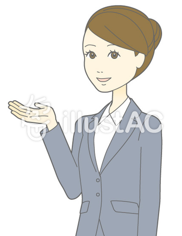 D女性スーツ-案内-斜めバスト D女性スーツ-案内-斜めバストのイラスト