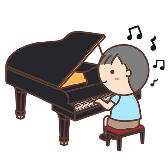 照片素材(图片): 孩子弹钢琴