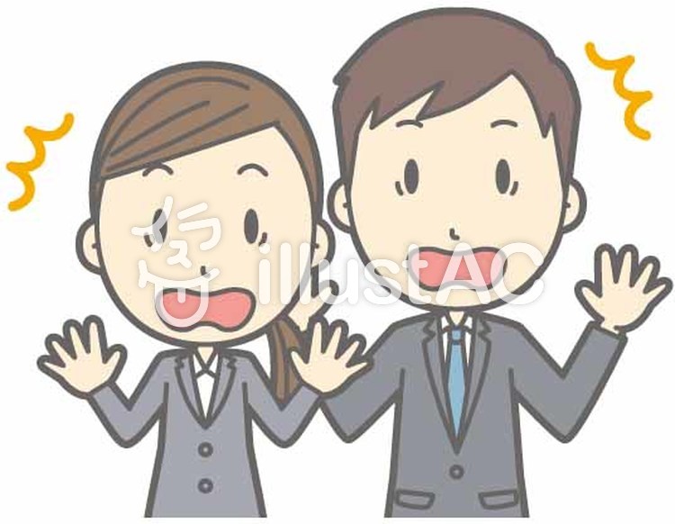 スーツ男女-ビックリーバスト スーツ男女-ビックリーバストのイラスト