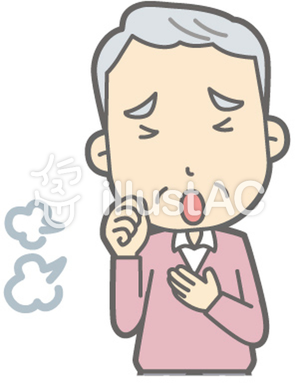 老人男性C-咳-バスト 老人男性C-咳-バストのイラスト