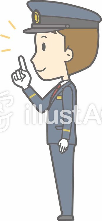 駅員男性a-指差し左横-全身 駅員男性a-指差し左横-全身のイラスト