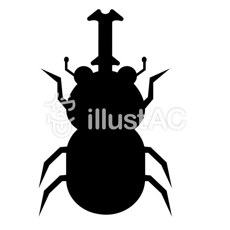カブトムシのシルエットイラスト No 無料イラストなら イラストac