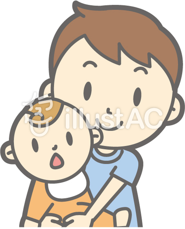 男の子半袖a-抱っこ-バスト 男の子半袖a-抱っこ-バストのイラスト