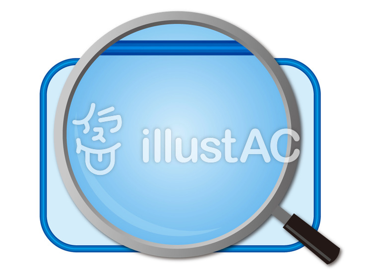 虫メガネ枠ブルーイラスト No 無料イラストなら イラストac
