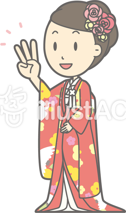 色打掛-指3本-全身 色打掛-指3本-全身のイラスト