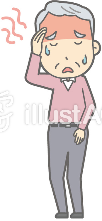 老人男性C-発熱-全身 老人男性C-発熱-全身のイラスト