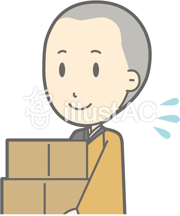 僧侶若者a-荷物運び-バスト 僧侶若者a-荷物運び-バストのイラスト