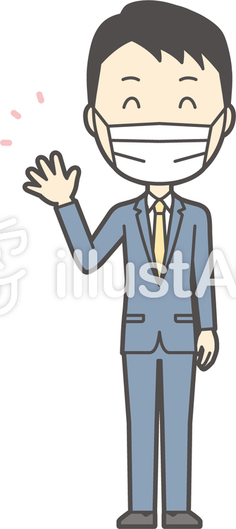 スーツ男性ネイビー-119-全身 スーツ男性ネイビー-119-全身のイラスト
