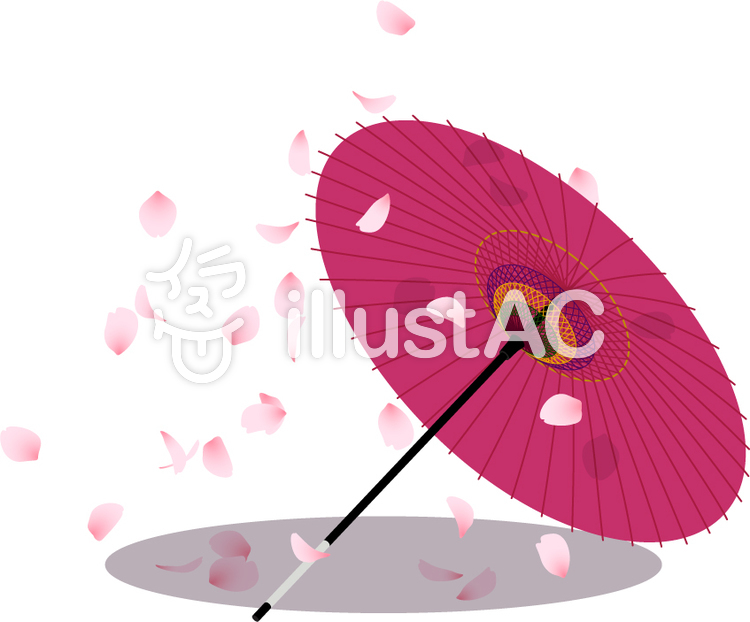 桜と和傘イラスト No 無料イラストなら イラストac