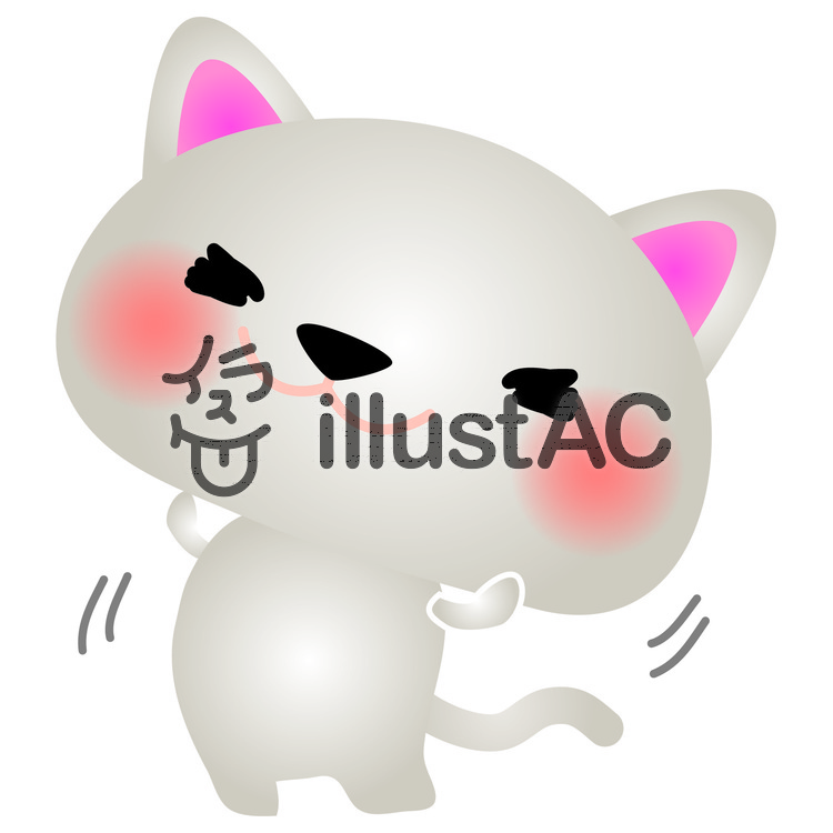 白ねこストレッチイラスト No 97 無料イラストなら イラストac