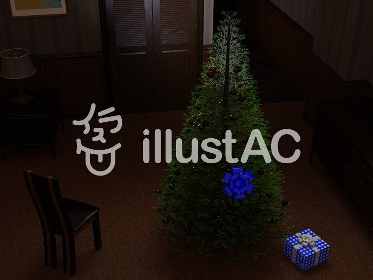 ホテルのクリスマスツリー ホテルのクリスマスツリーのイラスト