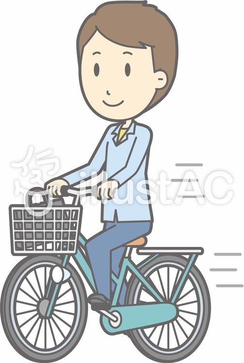 自転車男性-自転車乗る-全身 自転車男性-自転車乗る-全身のイラスト