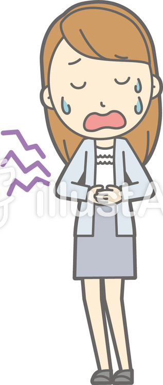 女子大生a-腹痛-全身 女子大生a-腹痛-全身のイラスト