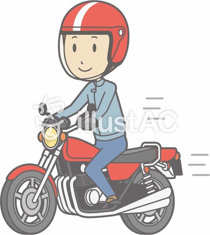 バイク-オートバイ乗る-全身 バイク-オートバイ乗る-全身のイラスト