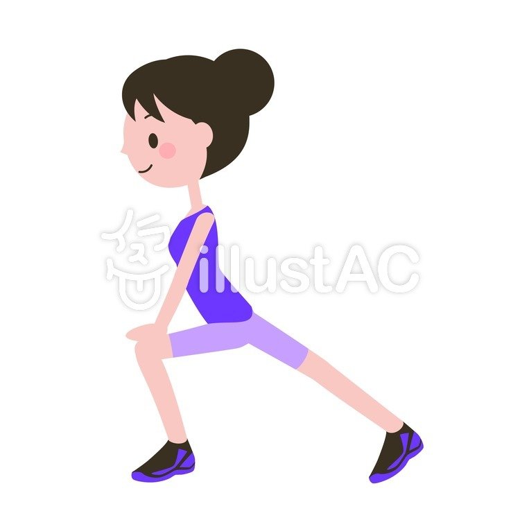 ストレッチする女性 ストレッチする女性のイラスト