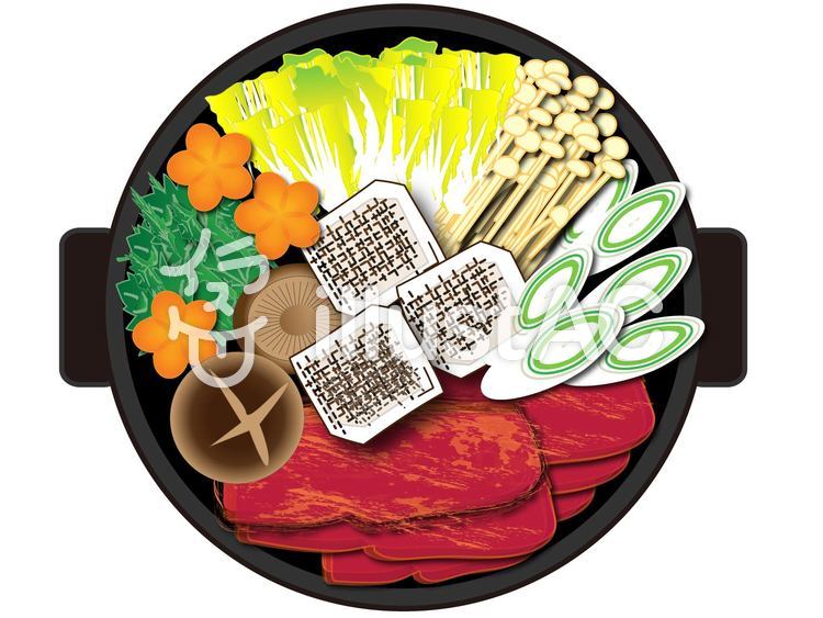すき焼きイラスト - No: 1255287／無料イラストなら「イラストAC」