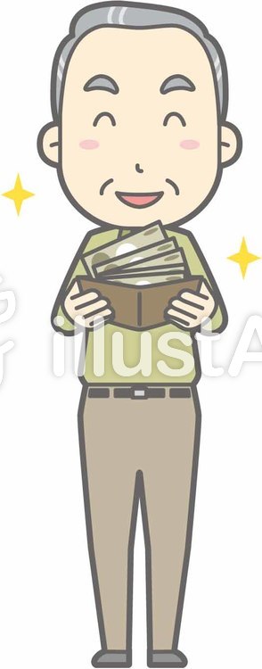 老人男性d-お金持ち-全身 老人男性d-お金持ち-全身のイラスト