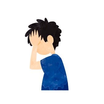 男子按住头