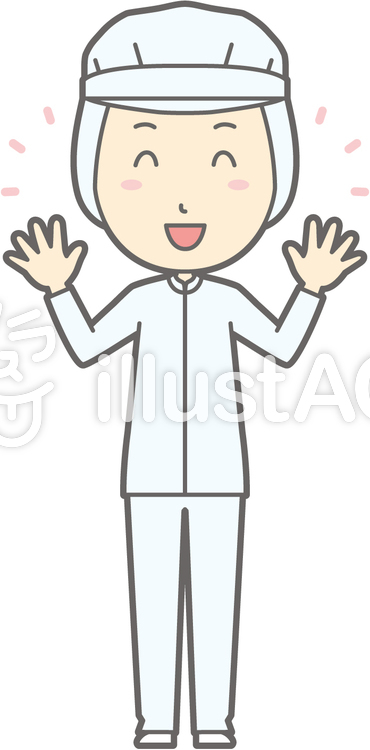衛生服男-ニコニコ-全身 衛生服男-ニコニコ-全身のイラスト