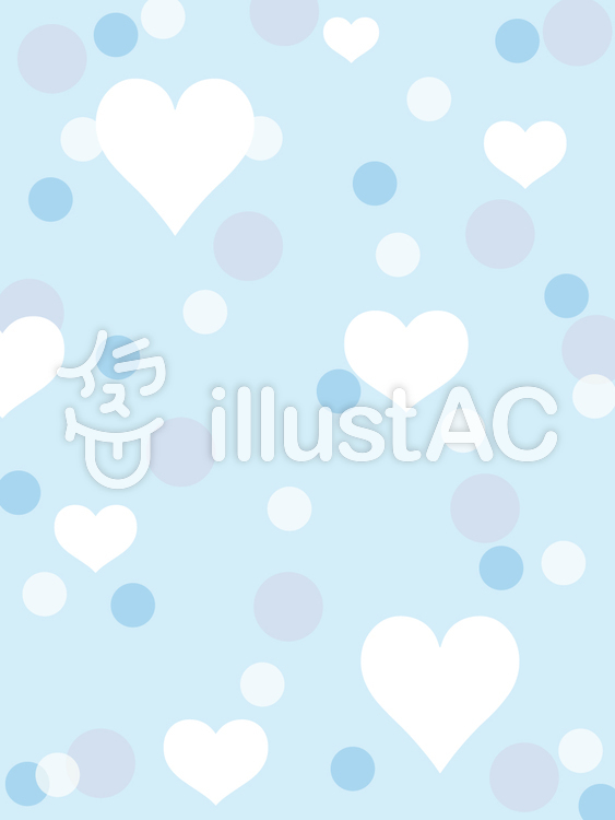 カワイイ水玉模様とハート模様 ・水色