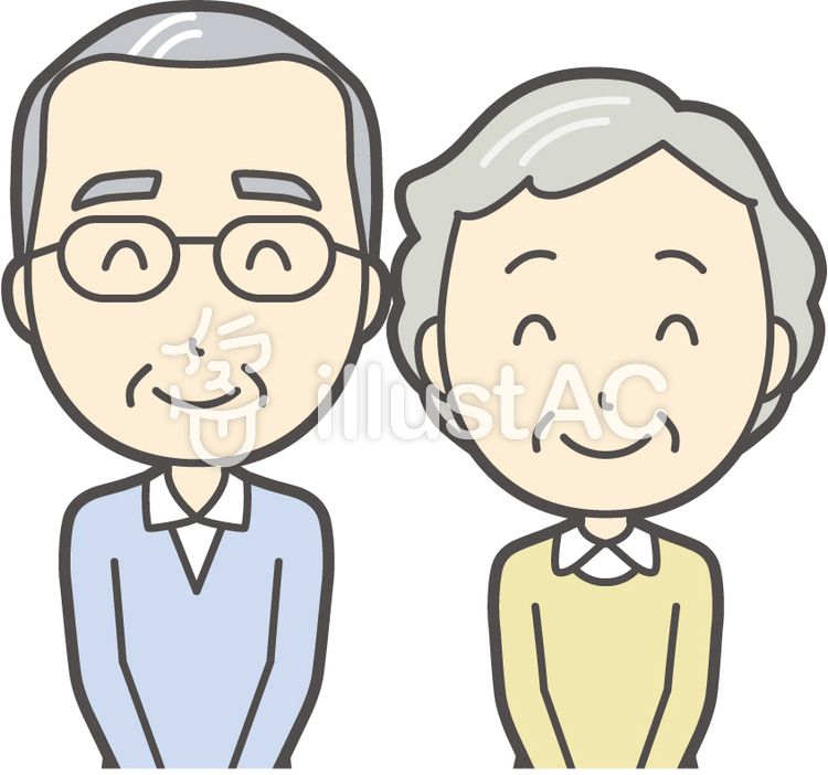 男女セット老人-013-バスト 男女セット老人-013-バストのイラスト