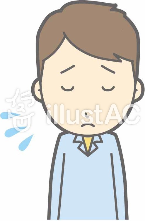 私服男性a-おじぎ謝罪-バスト 私服男性a-おじぎ謝罪-バストのイラスト