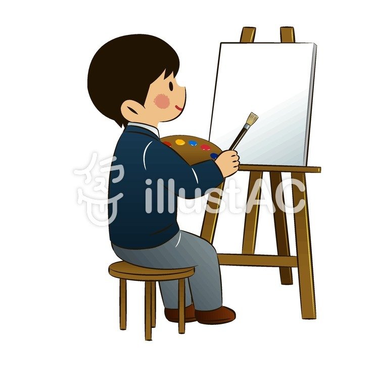 絵を描くイラスト - No: 789674／無料イラストなら「イラストAC」
