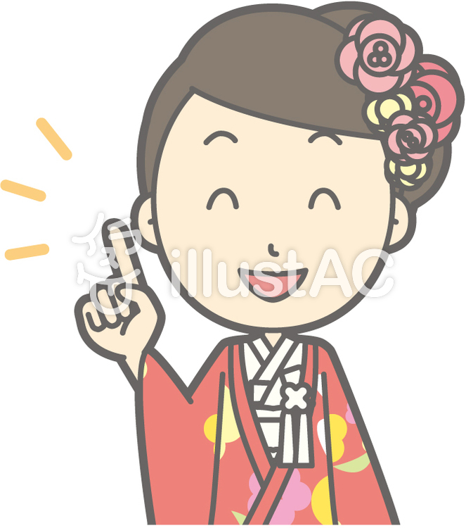 色打掛-指差しニコニコ-バスト 色打掛-指差しニコニコ-バストのイラスト