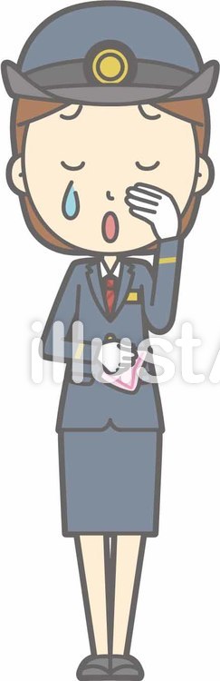 駅員女性a-泣く-全身 駅員女性a-泣く-全身のイラスト